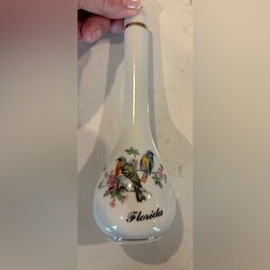 VGT. Japan Porcelain Vase with Colorful Bird Floral Motif